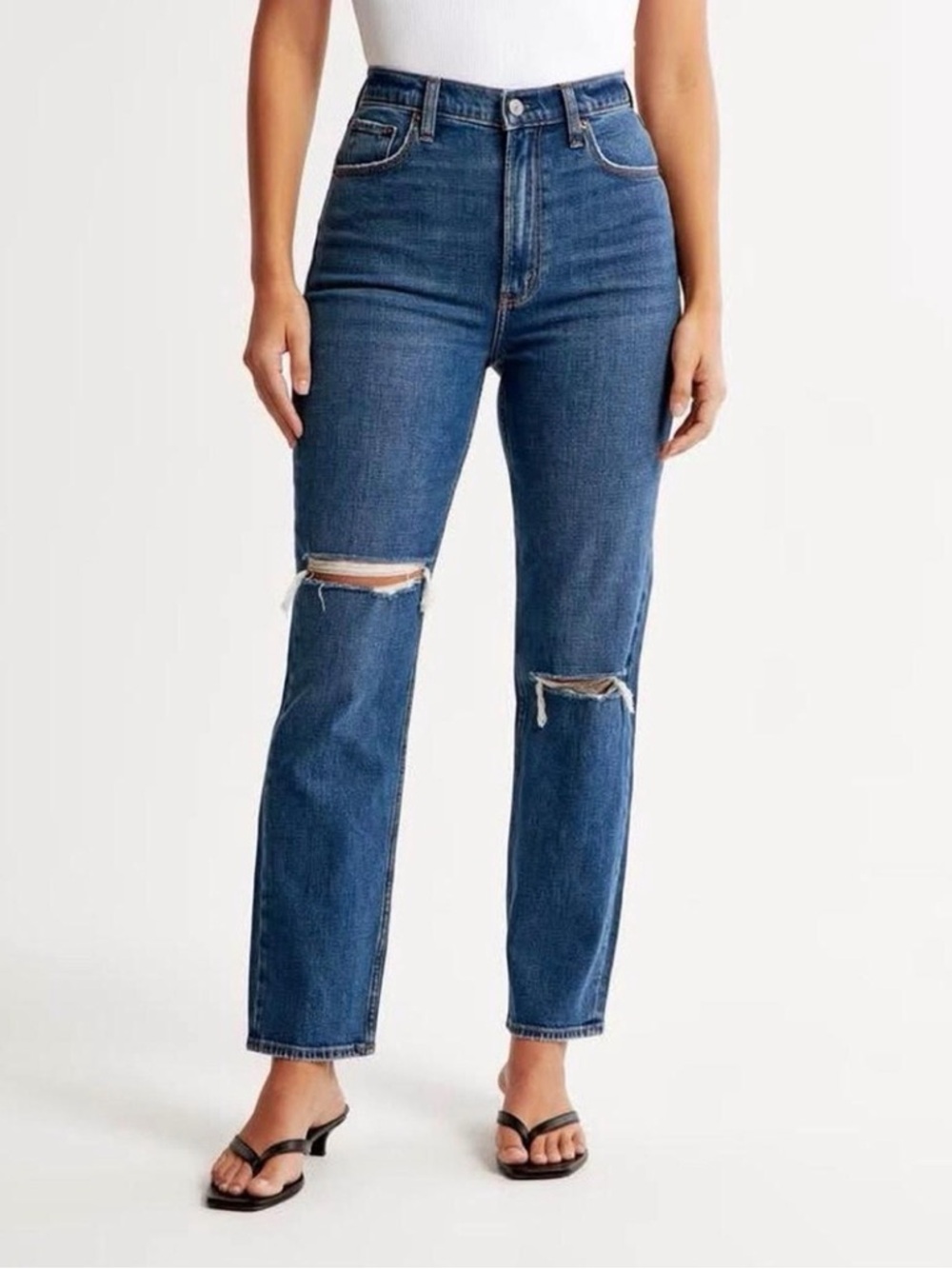 Abercrombie & Fitch Ankle Straight High Rise Jeans Curve Love-size 0S/25 NEW 🔥